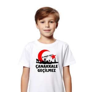 Çanakkale Atatürk Baskılı Çocuk Tişört